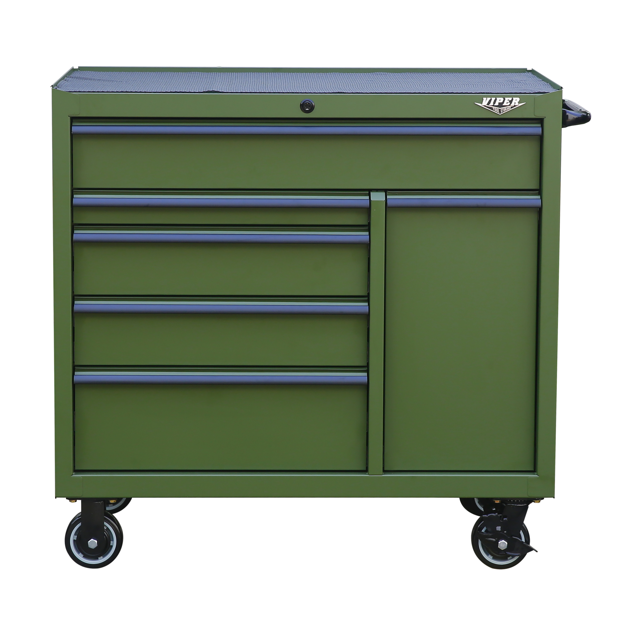 Viper Tool Storage 6-Drawer Rolling Cabinet - 41.5in. x 40.75in., 19-Ga. Steel, Olive, 19,600 Cu. In. Capacity, Model# V4106ARGR